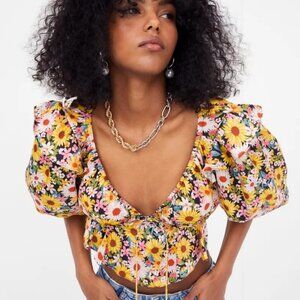 For Love And Lemons Glenn Crop Top Size Small NWT